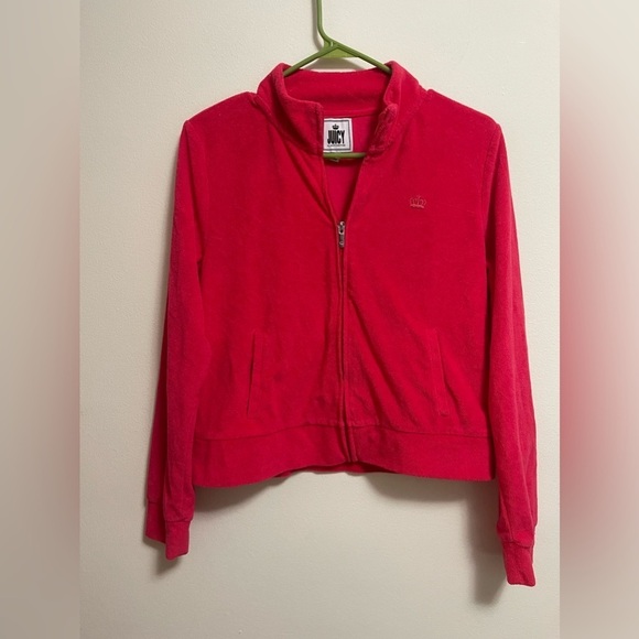 Jackets & Blazers - Juicy Couture- Women’s Terry Cloth Zip Up Jacket - Pink/Red - Size L